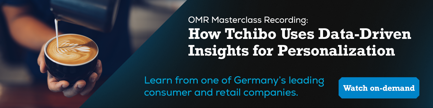 A promotion banner leading to a recording of a OMR Masterclass by NETCONOMY and Tchibo.