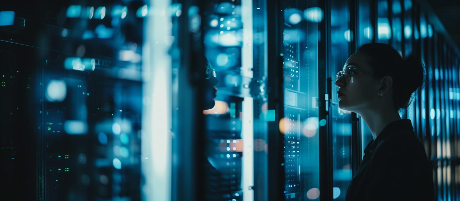 Woman looking at the glass